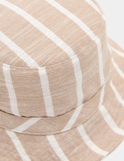 Dětský pruhovaný klobouk typu bucket, z čisté bavlny (1–13 let)