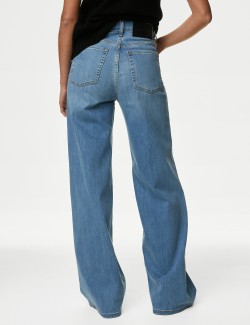 Lyocell™ Blend High Waisted Wide Leg Jeans