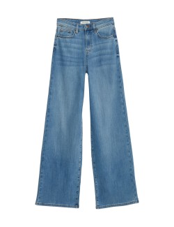 Lyocell™ Blend High Waisted Wide Leg Jeans