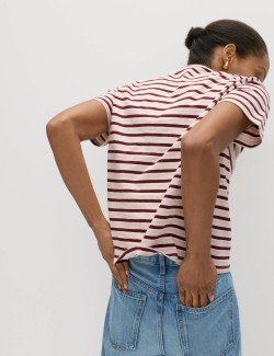 Pure Slub Cotton Striped T-Shirt