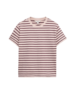 Pure Slub Cotton Striped T-Shirt
