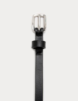 Úzký kožený pásek do džínů se sponou