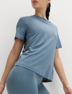 Crew Neck Mesh Panel Relaxed T-Shirt