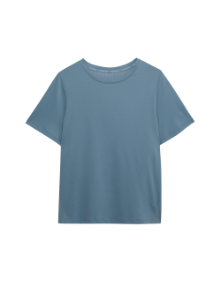 Crew Neck Mesh Panel Relaxed T-Shirt