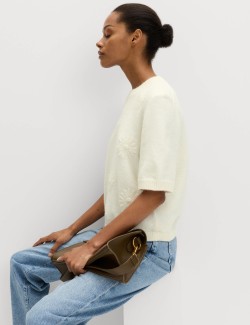 Flower Knitted Top With Wool