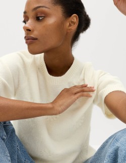 Flower Knitted Top With Wool