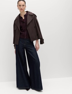 Textured Collared Fitted Cardigan