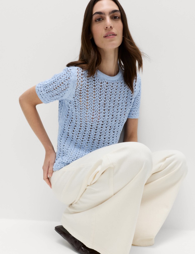 Cotton Rich Textured Knitted Top