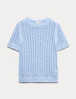 Cotton Rich Textured Knitted Top