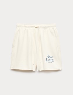 Pure Cotton High Waisted Jogger Shorts