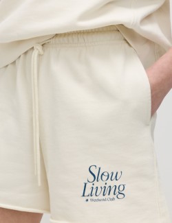 Pure Cotton High Waisted Jogger Shorts