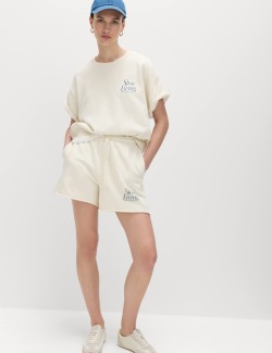 Pure Cotton High Waisted Jogger Shorts