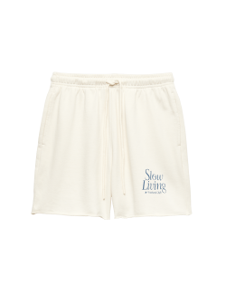 Pure Cotton High Waisted Jogger Shorts