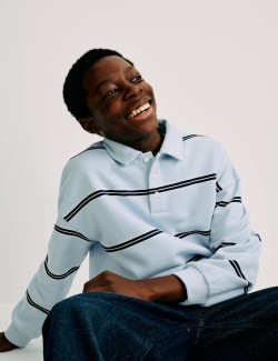 Cotton Rich Striped Rugby Sweatshirt (6-16 Yrs)
