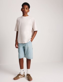 Proužkované džínové šortky s kapsami (6–16 let)