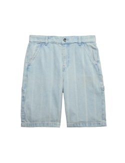 Proužkované džínové šortky s kapsami (6–16 let)