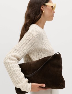 Texturovaný svetr s výstřihem ke krku s vysokým podílem bavlny