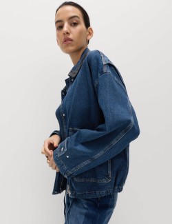 Denim Relaxed Bomber Jacket