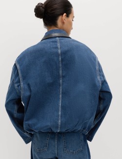 Denim Relaxed Bomber Jacket