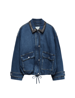 Denim Relaxed Bomber Jacket