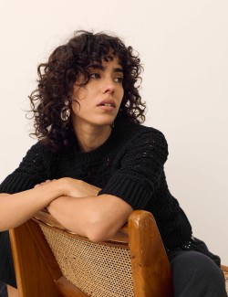 Pure Cotton Pointelle Knitted T-Shirt