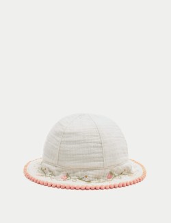 Pure Cotton Strawberry Bucket Hat (0-36 Months)
