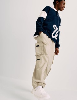 Ripstopové kapsáčové kalhoty z čisté bavlny (6–16 let)