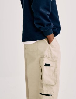 Ripstopové kapsáčové kalhoty z čisté bavlny (6–16 let)