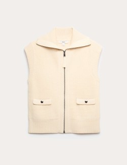 Cotton Rich Ribbed Knitted Waistcoat