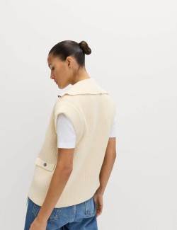 Cotton Rich Ribbed Knitted Waistcoat