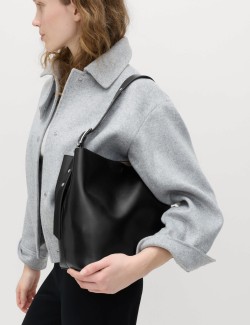 Faux Leather Mini Bucket Bag