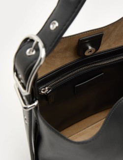 Faux Leather Mini Bucket Bag