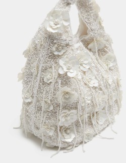 Květovaná taška s korálky