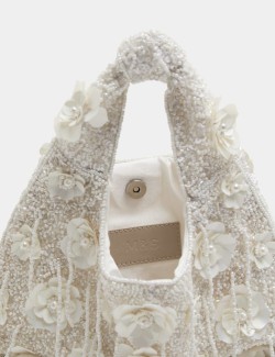 Květovaná taška s korálky