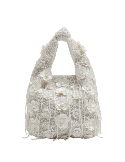 Květovaná taška s korálky