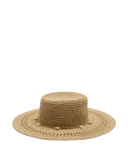 Shell Detail Floppy Fedora Hat