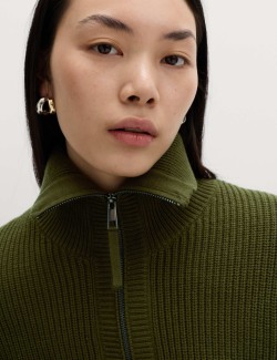 Cotton Rich Pocket Detail Knitted Jacket