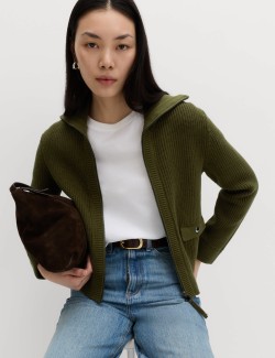 Cotton Rich Pocket Detail Knitted Jacket