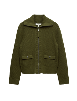 Cotton Rich Pocket Detail Knitted Jacket