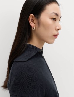 Cotton Rich Pocket Detail Collared Knitted Jacket