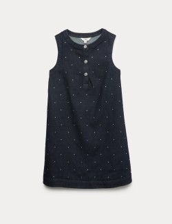 Denim Embellished Mini Shift Dress