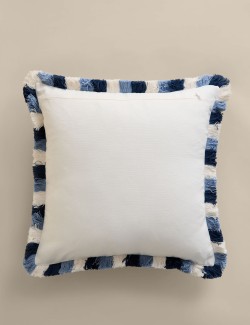 Vyšívaný polštář s pobřežním motivem, z čisté bavlny