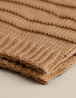 Ribbed Knitted Throw