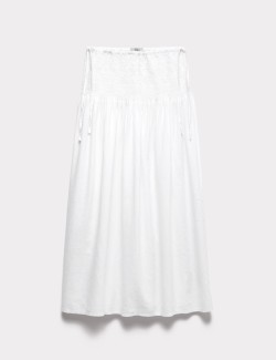 Maxi sukně s vysokým podílem lnu a zavazováním