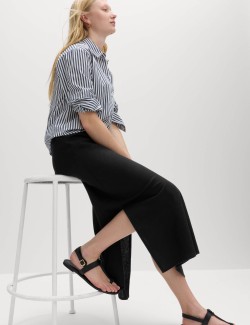 Linen Rich Maxi A-Line Skirt