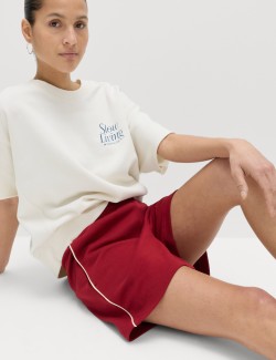 Pure Cotton Side Stripe Jogger Shorts