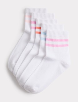 Pruhované ponožky ke kotníkům, 5 ks v balení (6 Small – 7 velké)