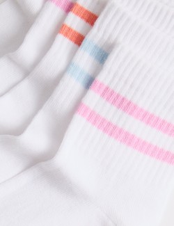 Pruhované ponožky ke kotníkům, 5 ks v balení (6 Small – 7 velké)