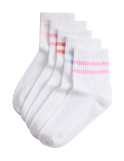 Pruhované ponožky ke kotníkům, 5 ks v balení (6 Small – 7 velké)