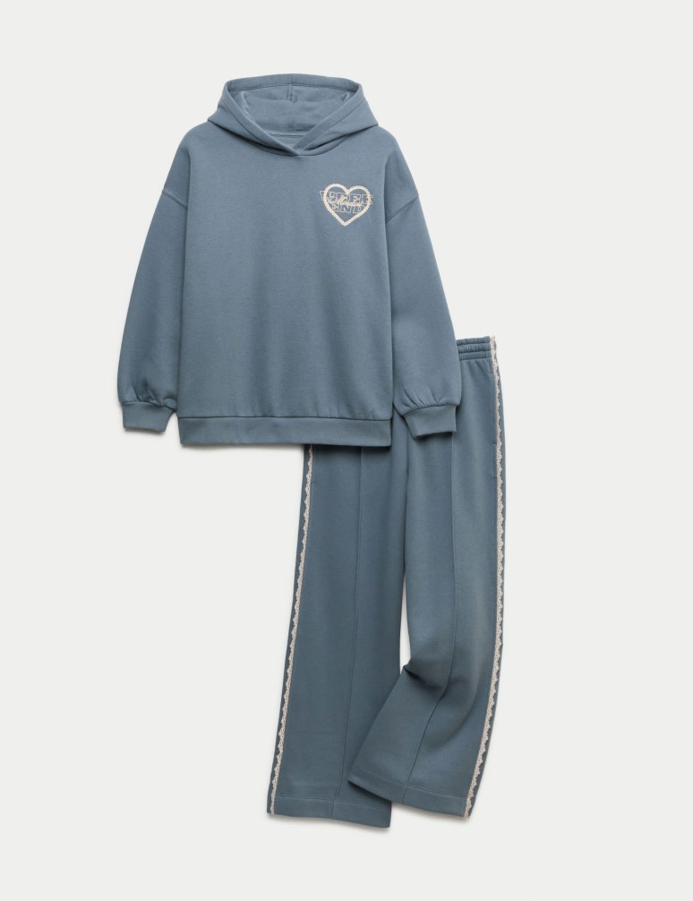 2 ks souprava mikiny a tepláků s vysokým podílem bavlny (6–16 let)